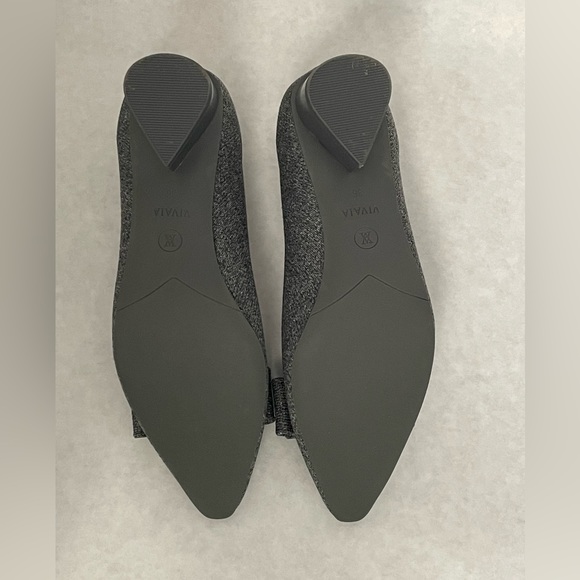 Vivaia gray pointed toe, bow, chunky heel - Picture 3 of 7